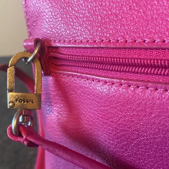 FOSSIL Monica Leather Pink Mini Convertible Crossbody Bag - Picture 7 of 14